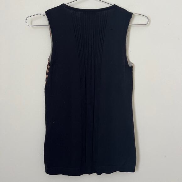 INTERMIX Animal Print Crew Neck Sleeveless Top Size P / 0 - Picture 2 of 8